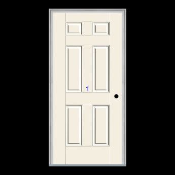 3/0 x 6/8 6-Panel Steel Door - Right Hand Inswing at S.W. Collins